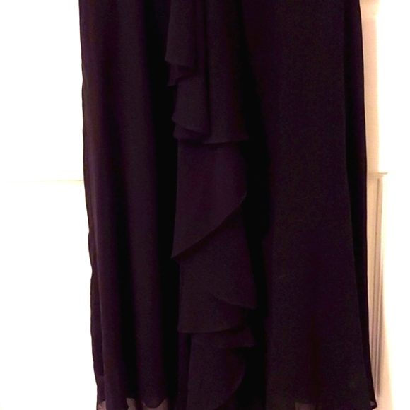 SL Fashions Black Chiffon Tea Length Dress - Picture 6 of 14